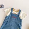 2025 New Summer Cartoon T-shirt for Boys 0-5 Years – Stylish Color Block Little Bear Top