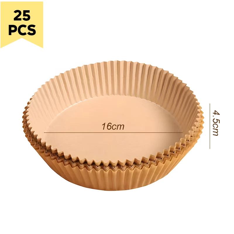 

50/30/25 шт одноразовые подставки для аэрофритюрницы антипригарный коврик бумага для выпечки аэрофритюрница круглая маслостойкая подставка аксессуары для аэрофритюрницы