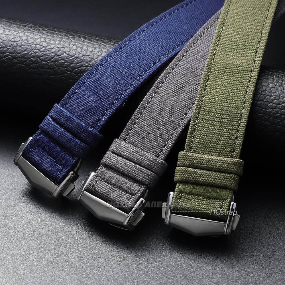 Nylon Canvas Watch Strap 20mm 22mm for Omega for Seiko Universal Bracelet Folding Buckle Sport Smartwatch Wrist Band Accessories