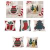 Festival Cotton Linen Cushion Cover With Christmas Tree Designs Soft Sturdy Pillowcase For Home Decoration