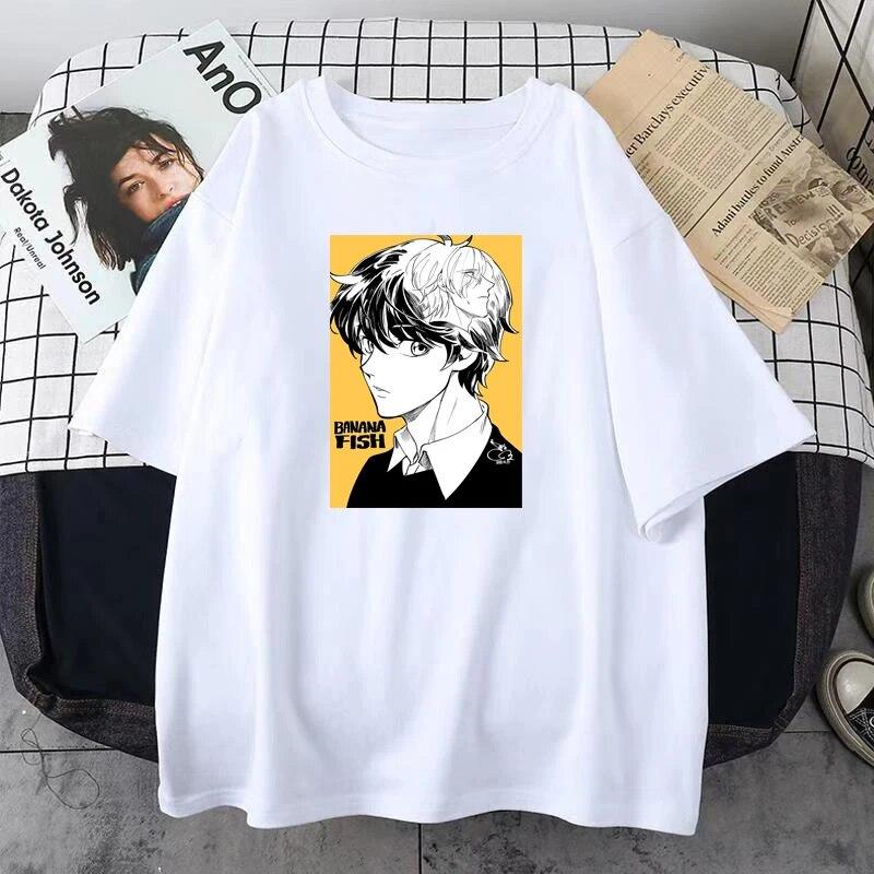 BL Japonské Anime Banánové Ryby Dámské Tričko Kreslený Chlapecká láska Unisexga Topy Unisex Ležérní Móda Streetwear Unisex Pár Oblečení