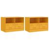 VidaXL Meubles TV 2 pcs jaune moutarde 67x39x44 cm acier 841746