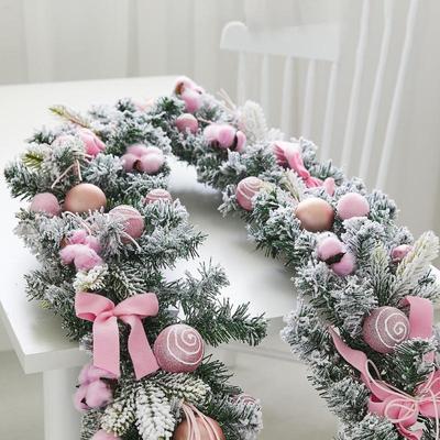 1,8M Kerstkrans met Licht Cadeau DIY Decor Decoratieve Rotan Muurhanger Ornament voor Buiten