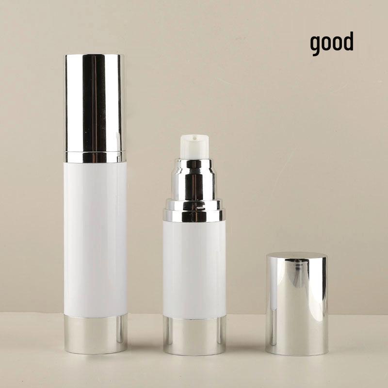 Electroplated Silver Vacuum Lotion Bottles: 15/30/50ml Refillable Skincare Containers