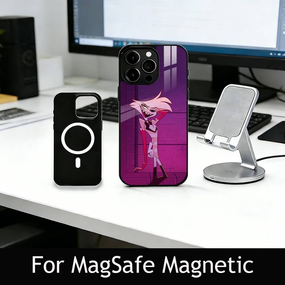 H-Hazbin A-Angel Dust Handyhülle Für iPhone17,16,15,14,13,12,11 Plus,Pro Magnetisch mit Magsafe Kabelloses Laden