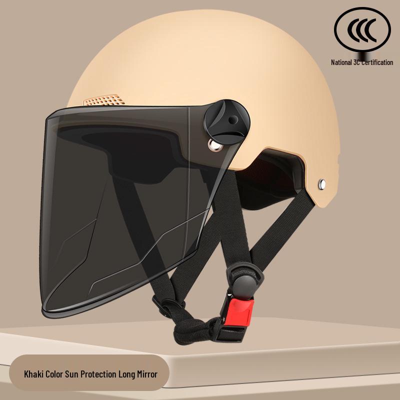 

3C Certified All-Season Electric Bicycle & Motorcycle Helmet for Men & Women - Autumn/Winter Safety Style Half Helmet