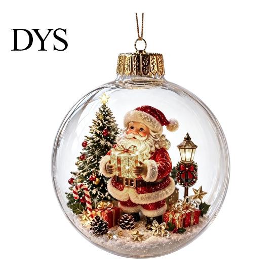 Christmas Housewarming Gifts Story Ornament, Acrylic Hanging Angel Santa Claus for Family Candy House Designs, Ball Shape Festive Decoration