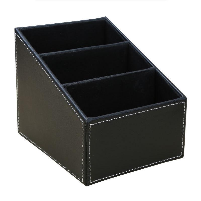 2025 1pcs Leather Remote Control  Organizer Phone Desktop Storage Box Organizer Box  Closet Organizer  Storage Box  Wooden Box