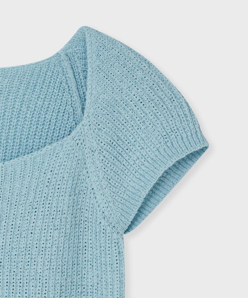FALLETT Square Neck Tie Knit Sky Blue