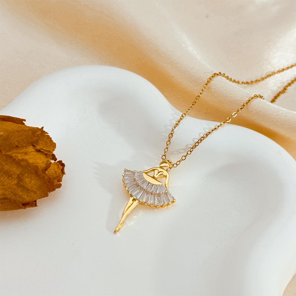 Necklace, Ballet Girl, Elegant and Beautiful Style, Necklace with Design Sense, Collar Chain, Neck Chain Accessory