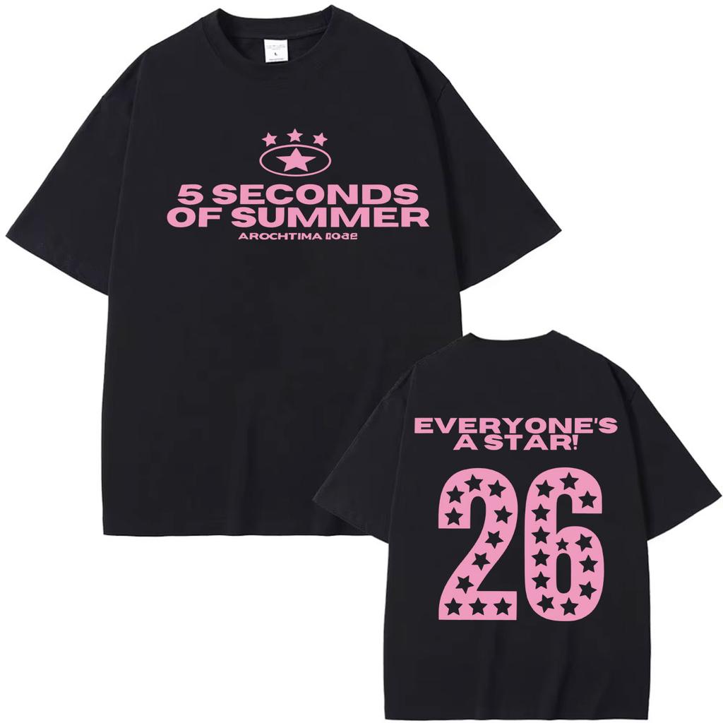 5 Seconds Of Summer Everyones A Star Merch TShirts Unisex Unisex Harajuku Gothic High Street TShirt Pure Cotton Top Fan Gift