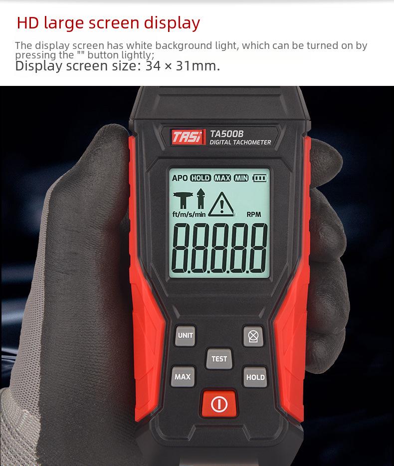 Tean Laser Tachometer TA500C: Digital Display Contact Speed and Line Speed Meter