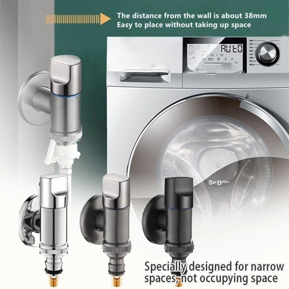Metal Washing Machine Faucet Valve One Into One Out Dual Control Multi-function Faucet Automatic Water Stop Valve Wall Mounted