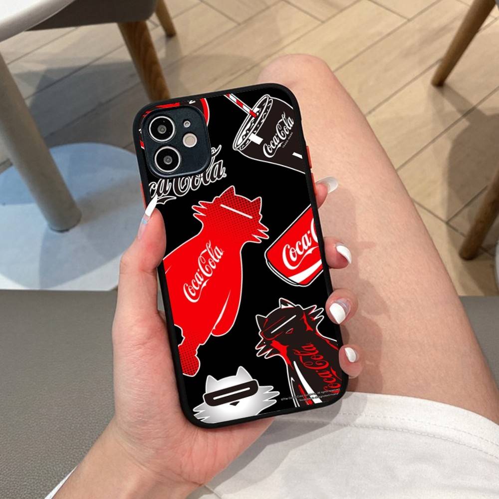 C-Coca C-cola Vintage Logo For IPhone 15 16 Pro Max 11 12 13 14 XS XR X Plus 16E Matte Translucent Phone Cover