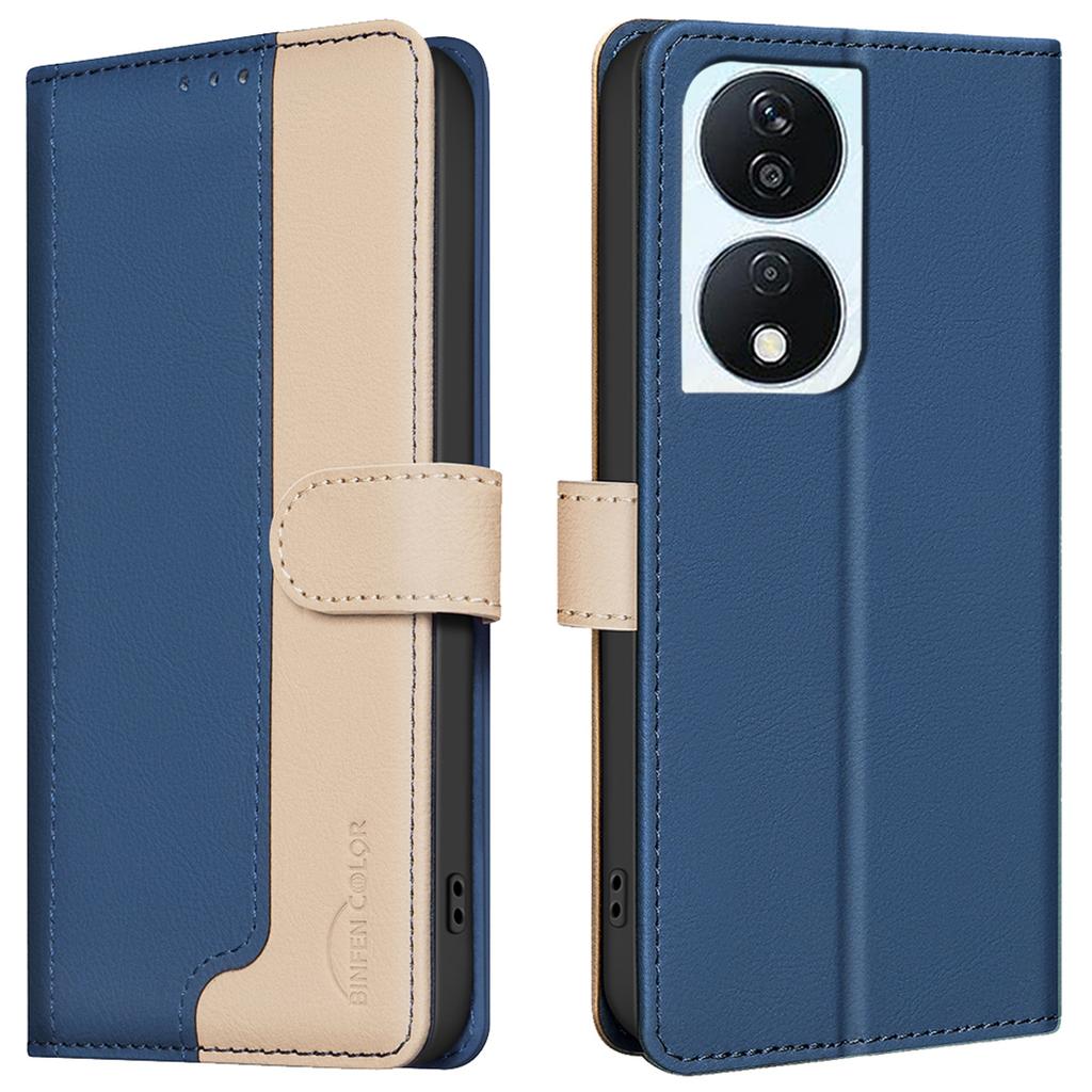 For Honor 90 Smart/X7b 4G Case Splicing Color Leather Phone Cover