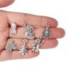 19pcs Vintage Mixed Style Christmas Snowflakes Snowman Pendants DIY Jewelry Making Accessories Handmade Material Art Craft