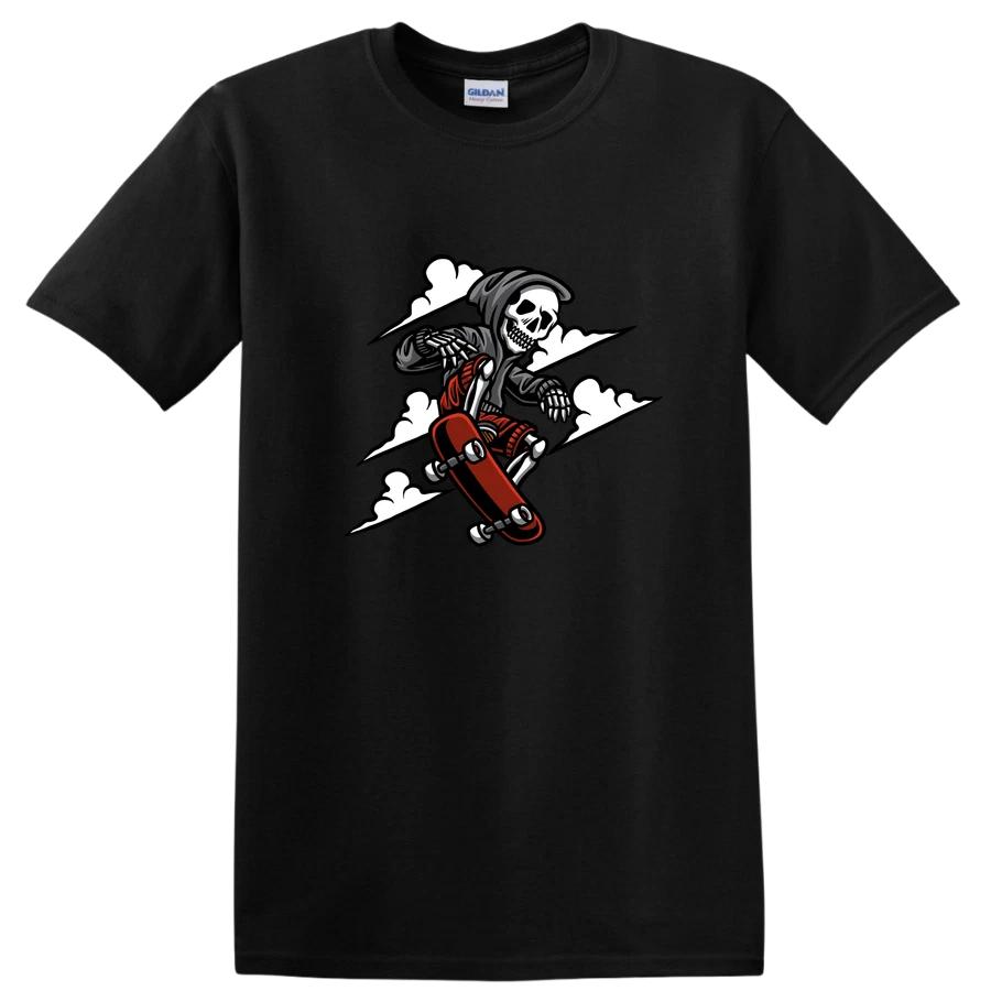 Skateboard Skull Graphic T Shirt Vintage Cool Skate Tee for Skateboarding Fans XS