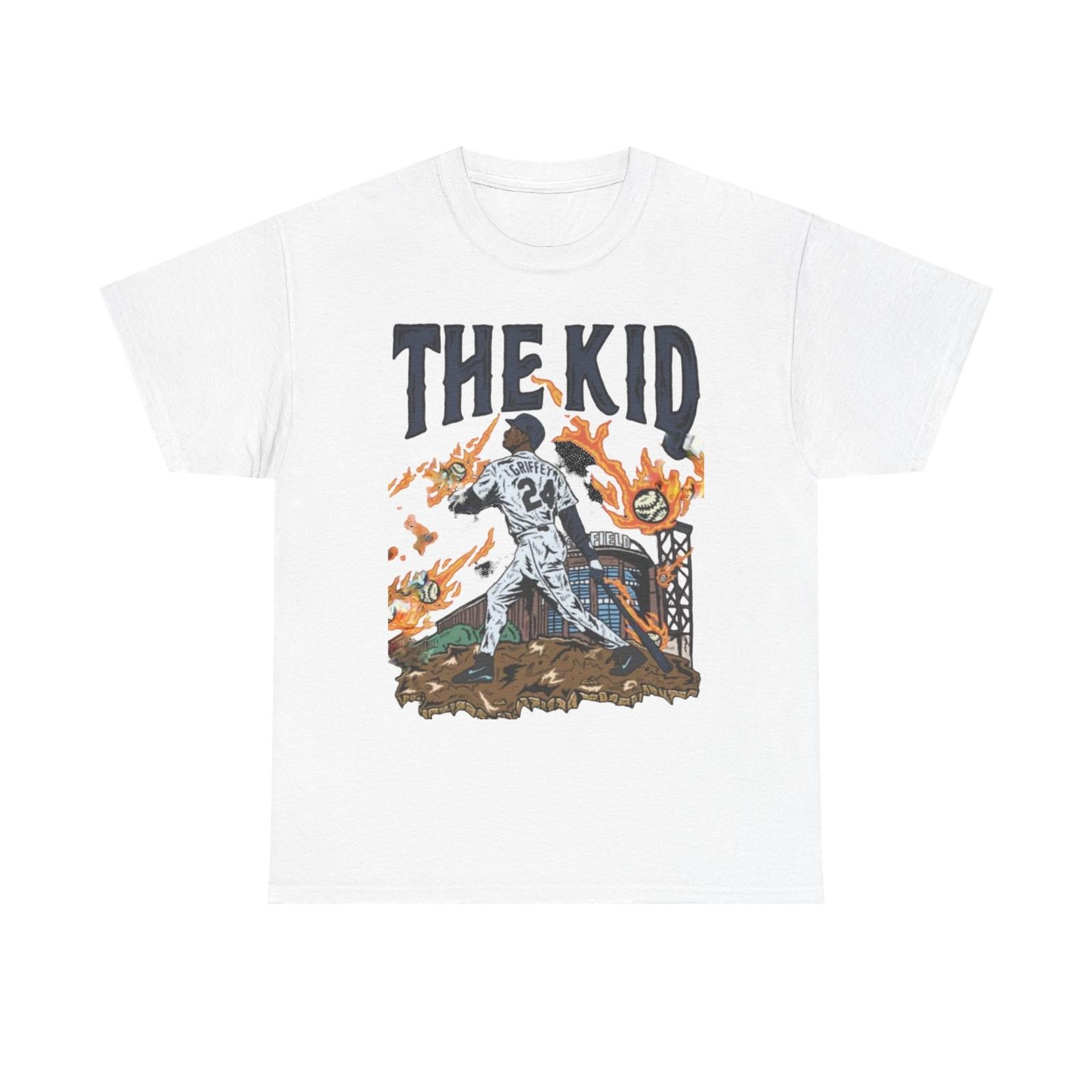 Ken Griffey Jr Hitting Bombs Unisex Tee, Seattle Mariners, The Kid #24 Shirt, S разноцветный