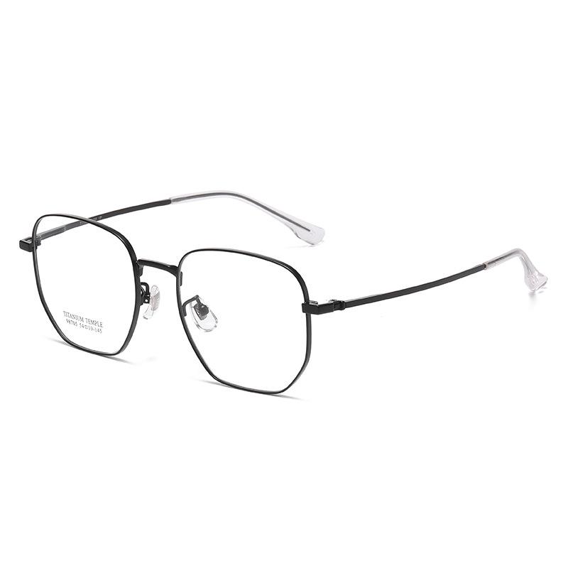 Vintage Ultralight Pure Titanium Eyeglass Frame | Large Polygonal Slim Design | Unisex Minimalist Prescription Glasses