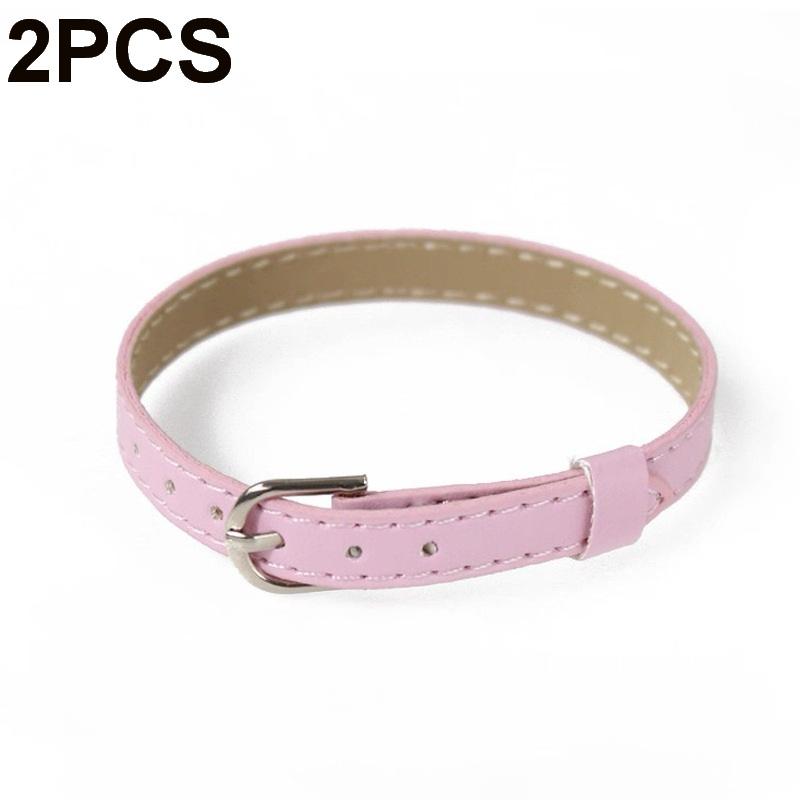 

2Pcs Pet Collar Diy Accessories New Dollhouse 8Mm Pu Leather Bracelet For Slide Charms Wristband Women Jewelry Making