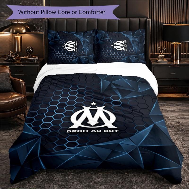 Olympique Lyonnais FC Themed Bedding 3Pcs Duvet Cover Set Decorative Bed Linen For Teen Room Home Decoration