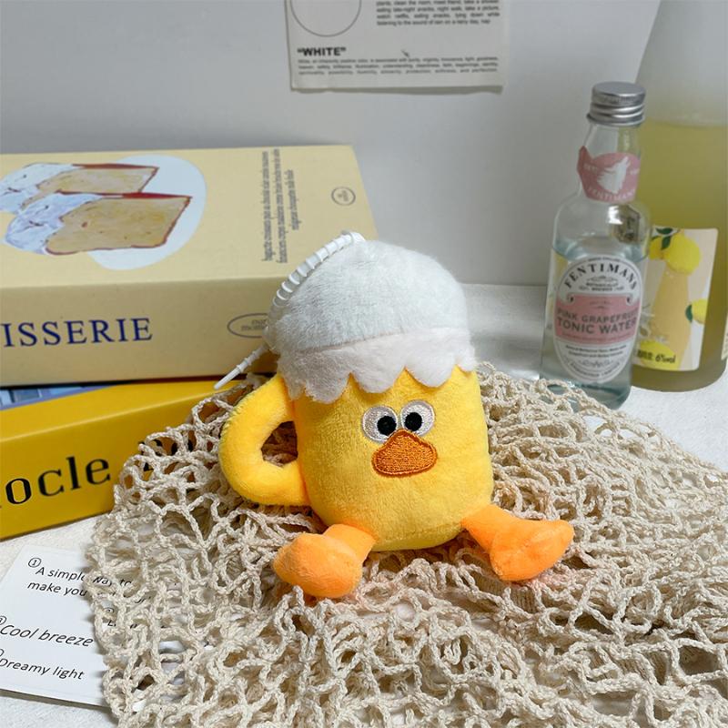 Милый мультяшный пивной утенок плюшевый брелок смешной креативный желтый утенок мягкая кукла подвеска для рюкзака украшение аксессуары подарки