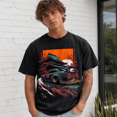 Japanese Retro Racing Car T-Shirt JDM Drift Tuning Enthusiast Tee
