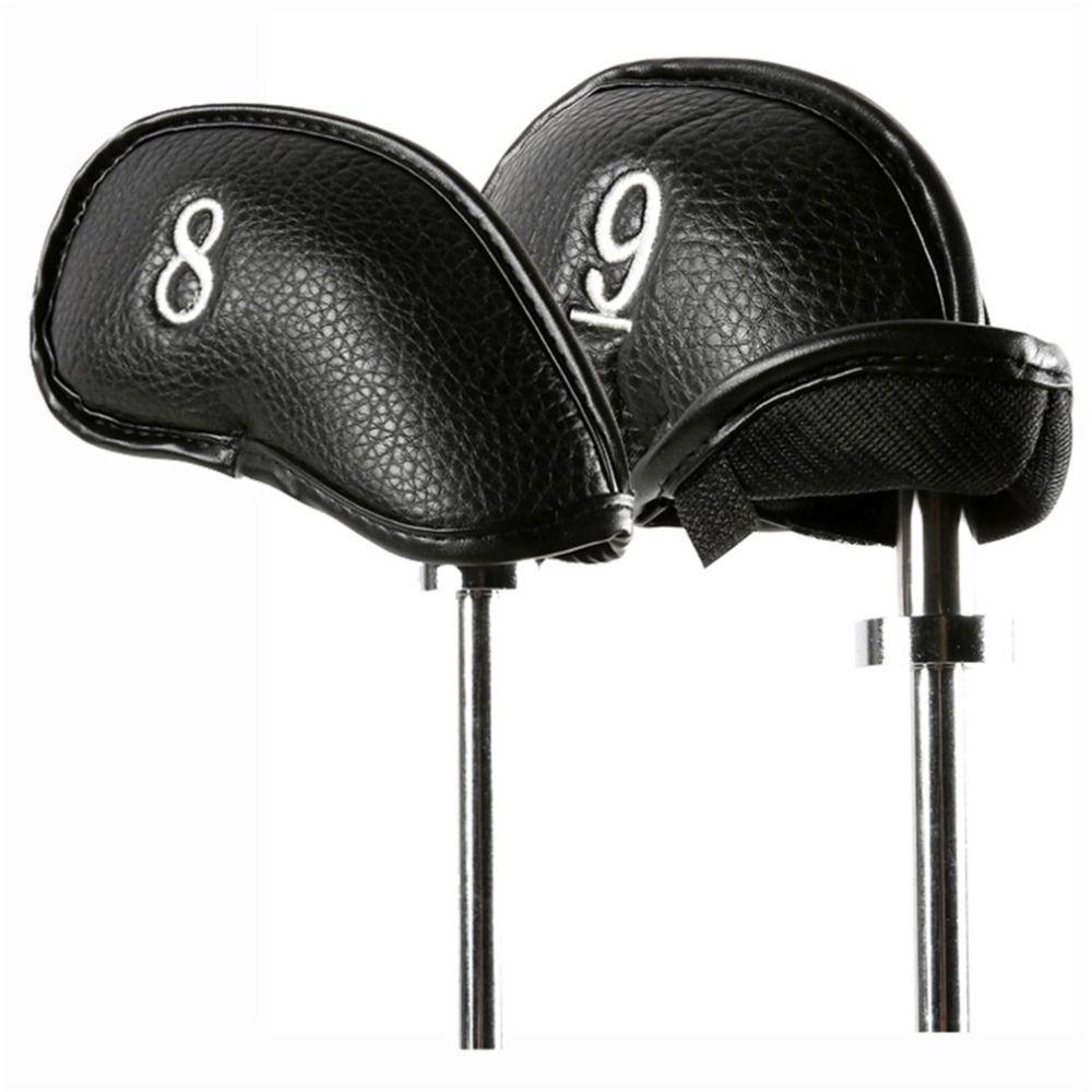 Red Black Golf Accessories Anti-slip Protector Golf Club Head Cover Litchi grain PU leather