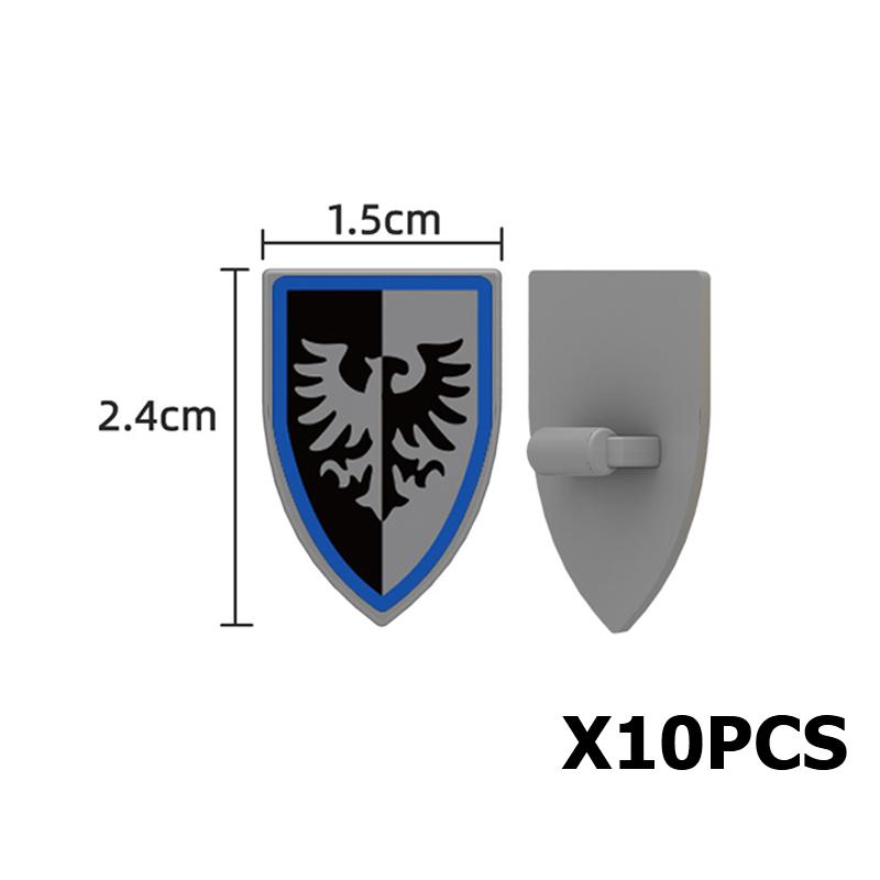 Medieval Military Parts Building Blocks Warrior Soldiers Castle Figures Knights Printed Shield Helmet Accessories DIY Bricks Toy
