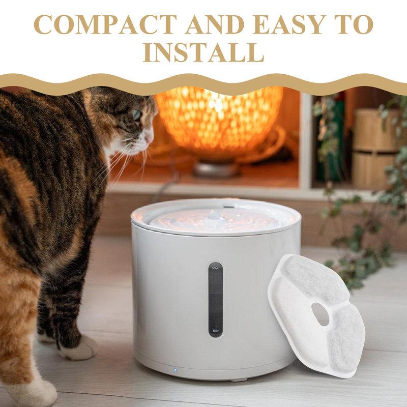 6pcs Hexagonal Cat Water Fountain Filters - Pet Drinking Fountain Replacement Filtration Cores for Improving Water Taste