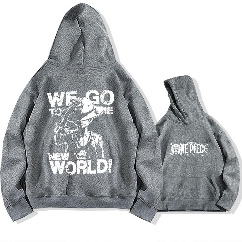 One Piece Luffy Men'S Women'S Hoodie Autumn Winter Long Sleeves Fleece Warm Sweatshirts Comfortable Oversized Hooded Pullover