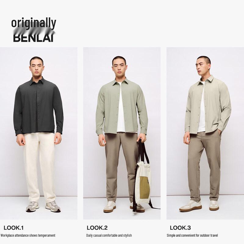Benlai Men's 2025 Spring Water-Repellent Lapel Shirt