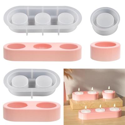 1 szt. Owalne pojedyncze/podwójne/potrójne uchwyty Silikonowe formy do majsterkowania z żywicy cementowo-gipsowej