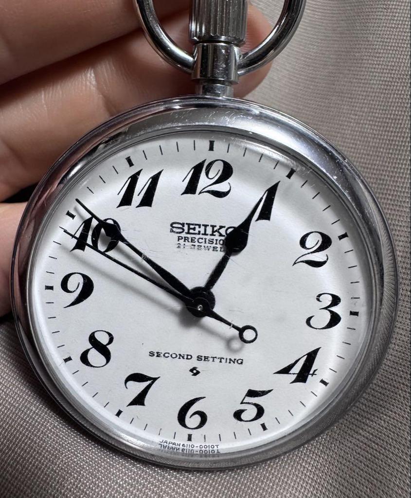 [USED] SEIKO pocket watch with white dial, steel