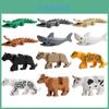 Set Mini Animale Leoparzi Crocodili și Rechini Blocuri de Construcție 12 Piese Jucării Educative din Plastic Pentru Copii