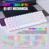 RGB Backlit 61-Key Mechanical Gaming Keyboard with Hot-swappable Red Switches and Full-key Anti-ghosting, Perfect for Office and Gaming.