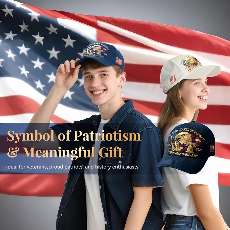 United States 250th Anniversary Eagle with Eagle & 1776-2026 Years Patriotic Unisex Baseball Cap Adjustable Snapback