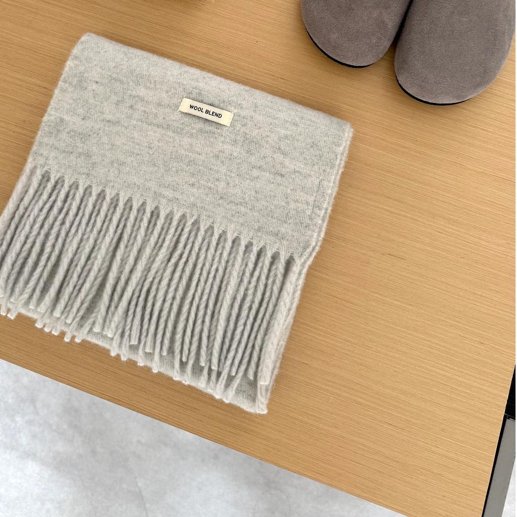 Bufanda Cálida Tejida de Alta Calidad, Estilo Coreano, Versátil, con Borlas, Clásica para Otoño e Invierno, Mezcla de Lana, para Parejas
