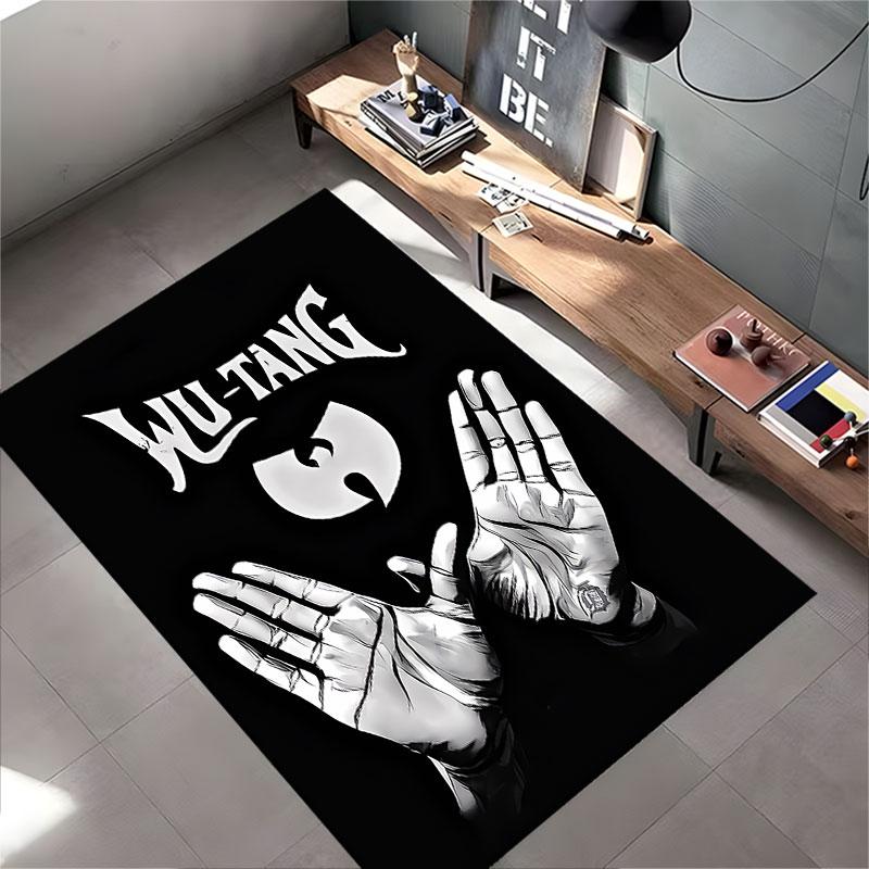 Wu-Tang Logo with Hands Design suitable as a non-slip mat for the living room or bedroom sofa