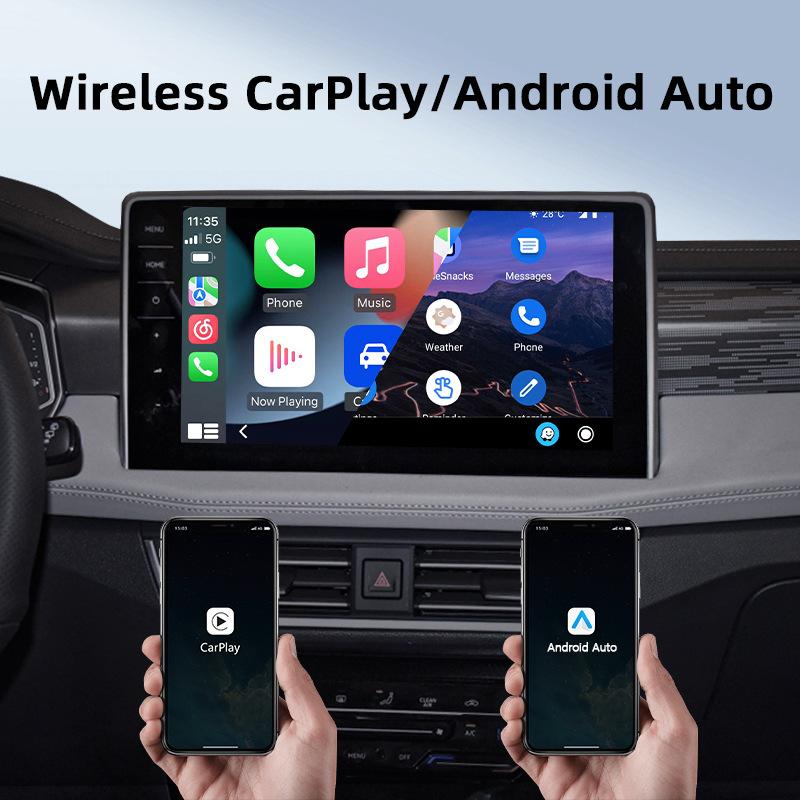 Mini Wireless Carplay Box Android Auto 2IN1 Wired To Wireless Adapter Dongle for Toyota Mazda Camry Suzuki Subaru Citroen Kia Ford Opel IOS Spotify BT