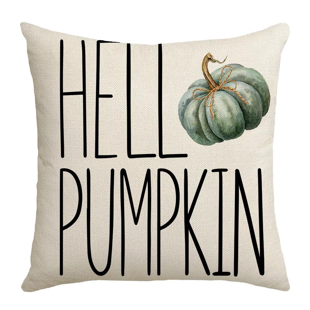 Herbstliches Blumen-Buchstabenkissen Leinen Büro Sofakissen Wohnzimmer Lendenkissenbezug