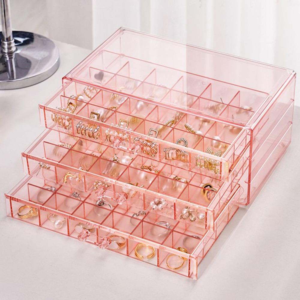 Transparent Nail Organizer Box PS Necklace Bracelet Rack Jewelry Storage Box  for Earrings Rings