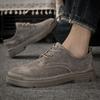 Retro Genuine Leather Men Shoes Casual Non Slip Wear Resistant Daily Business Shoe Hot Sale Round Toe Low Top British Styl