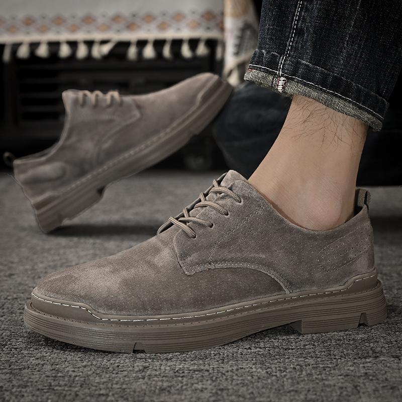 Retro Genuine Leather Men Shoes Casual Non Slip Wear Resistant Daily Business Shoe Hot Sale Round Toe Low Top British Styl