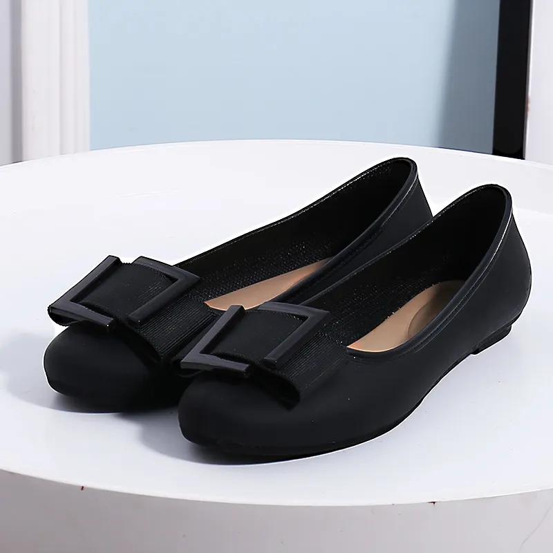 sapatos femininas women fashion sweet light weight black rubber anti skid slip on flat loafers lady cute red flat shoes  ba418