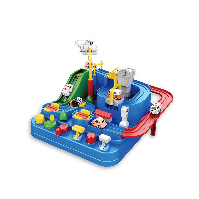 Car Adventure Track Parking Lot Puzzle Toy Set синий