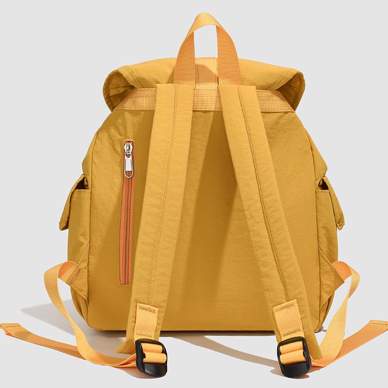 Schoolbagins Korean Style Niche Design Drawstring Backpack Unisex Solid Color Backpack Versatile Lightweight Student Backpack