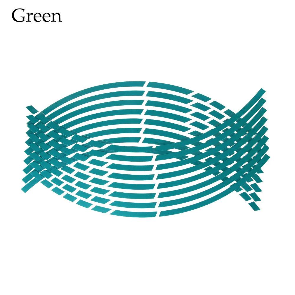 16Pcs Motorcycle Car Tire Decals Trim Strips 17"18" Universal Reflective Bike Wheel Sticker Waterproof Motorcycle Wheel Rim Tape