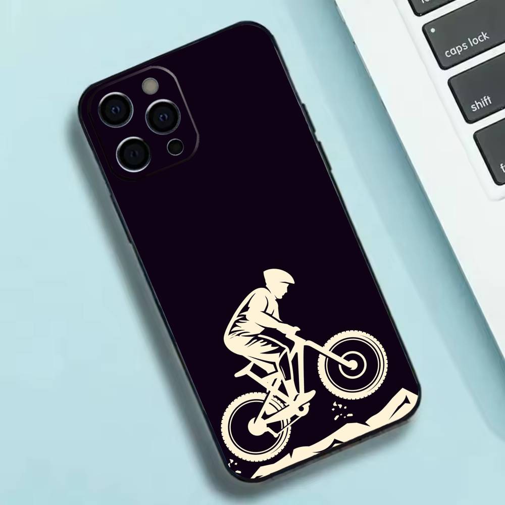 Cycling Bike Phone Case Silicone Soft For IPhone 17 16 15 14 13 12 11 X XR Plus Pro Max Plus