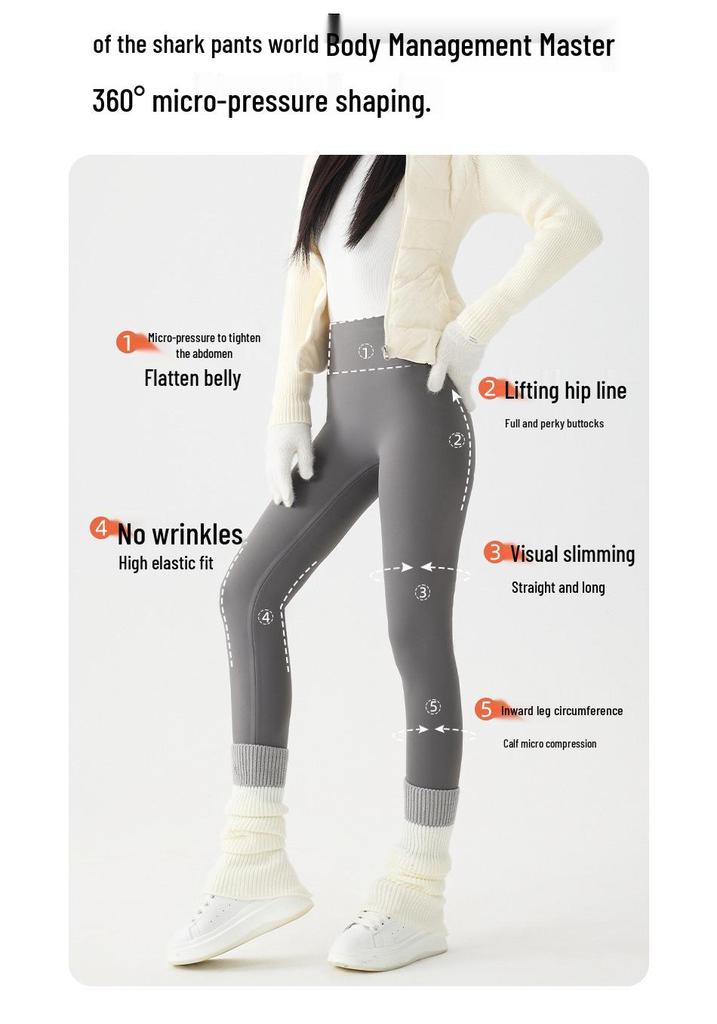 2025 Women's Plus Velvet Thickened Slim-Fit Warm Cotton Yoga Pants for Autumn and Winter